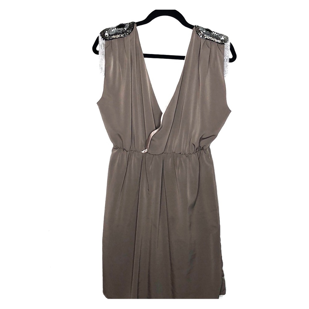 Sleeveless Shoulder Pad Dress